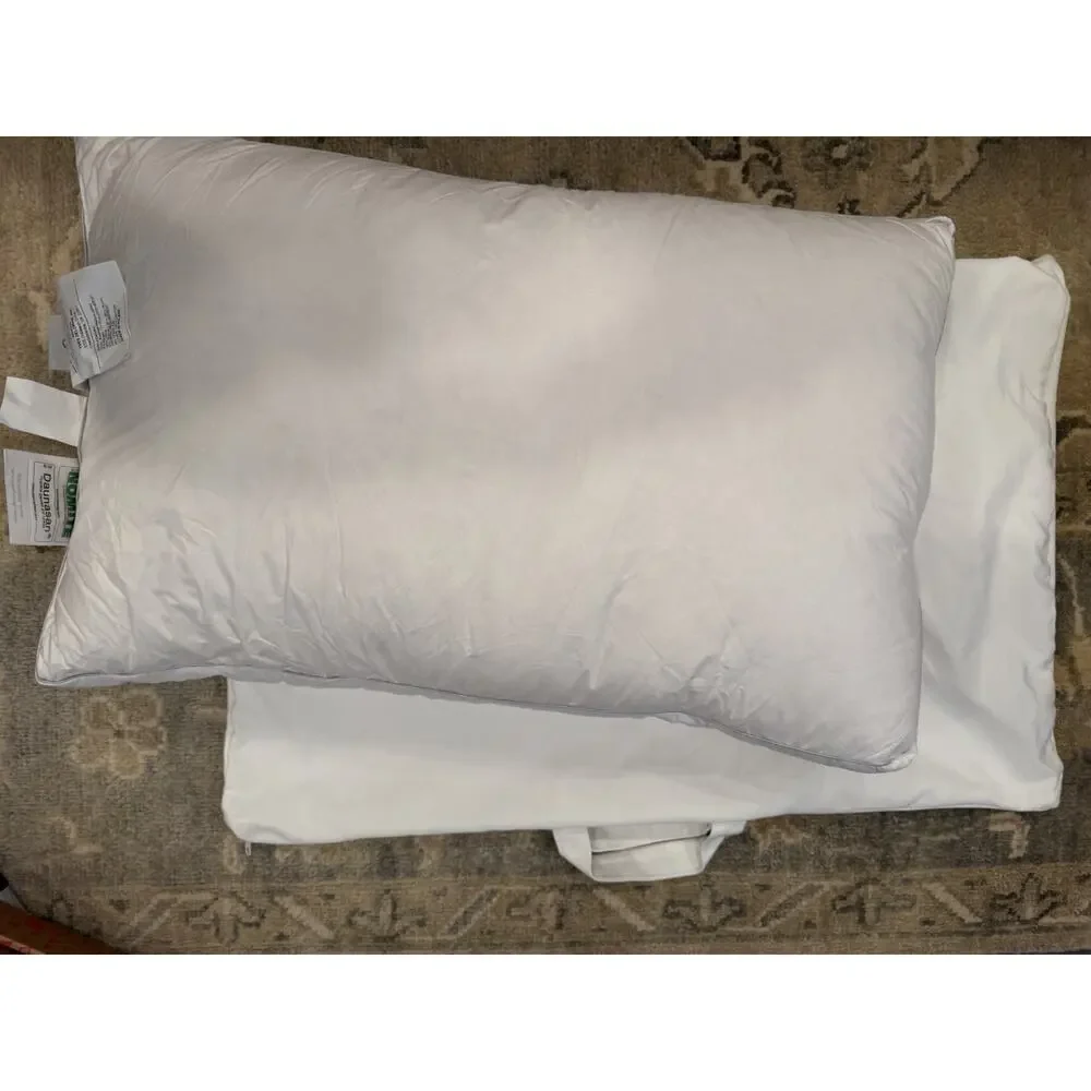 Yves Delorme Prestige Medium Pillow White Goose Down Queen $370 NEW